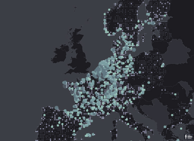 mapa Europa zorzal 30oct